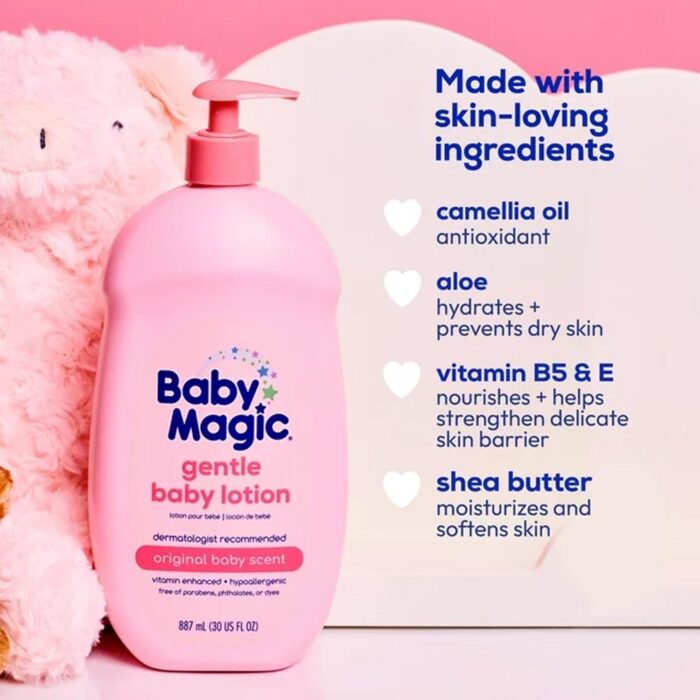 Baby Magic Gentle Baby Lotion, Original Baby Scent, Hypoallergenic, 30 oz - Image 3